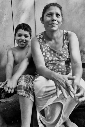 mother and son in the village of El Porvenir